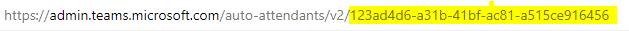 Getting ID from the Teams Admin Center URL